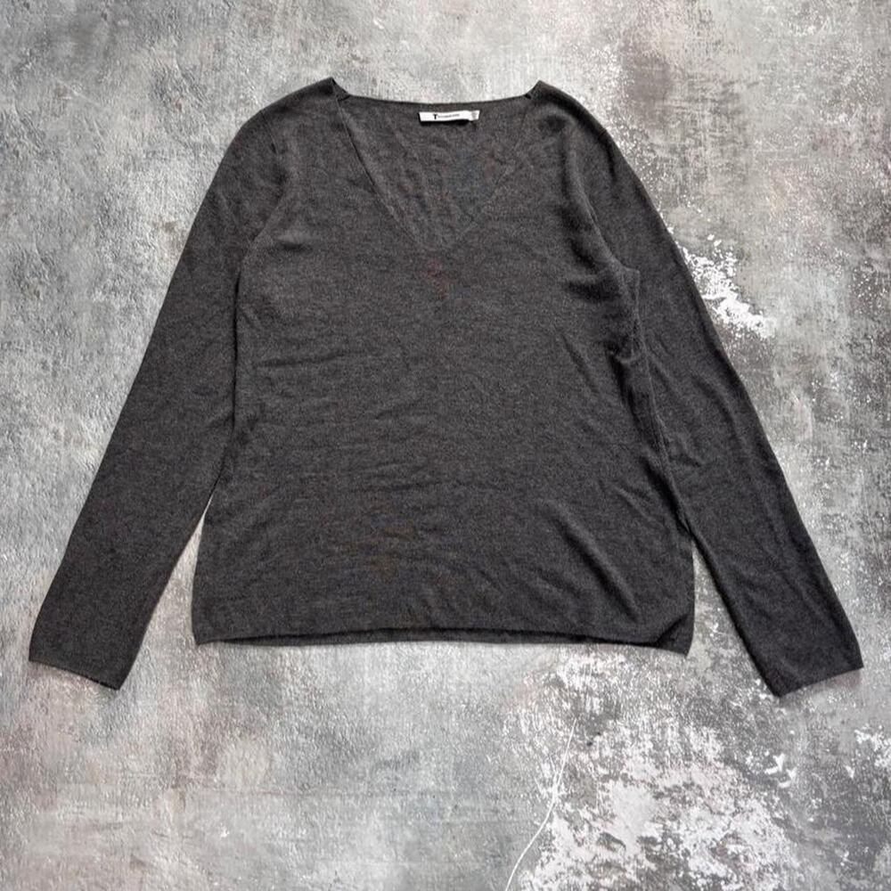 T by Alexander Wang Dark Grey V Neck Sweater. Size Medium